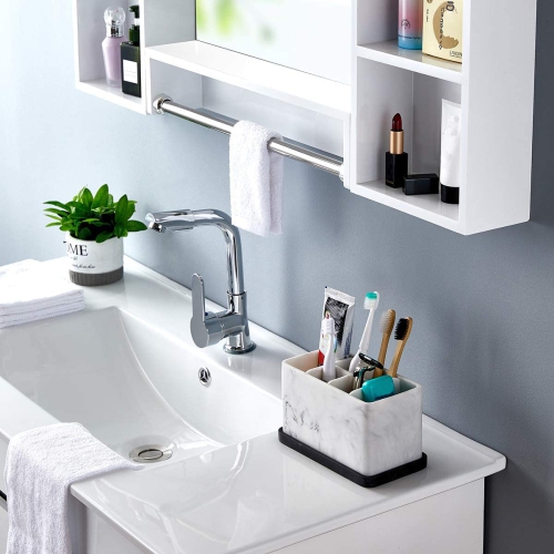 Toothbrush Holder, Bathroom Storage Organizer Caddy for Electric Toothbrush, Toothpaste and Makeup Brush, Bathroom Organizers countertop, Porte