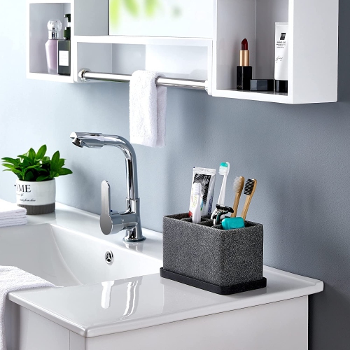 Toothbrush Holder, Bathroom Storage Organizer Caddy for Electric Toothbrush, Toothpaste and Makeup Brush, Bathroom Organizers countertop, Support