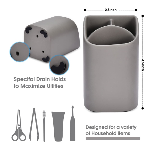 Toothbrush Holder for Bathroom - Electric Toothbrush and Toothpaste Holder - Bathroom Countertop Cup Organizer Razor Makeup Brushes Pencil Holder