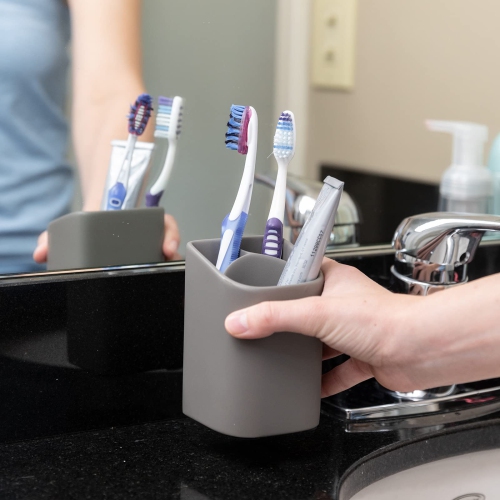 Toothbrush Holder for Bathroom - Electric Toothbrush and Toothpaste Holder - Bathroom Countertop Cup Organizer Razor Makeup Brushes Pencil Holder
