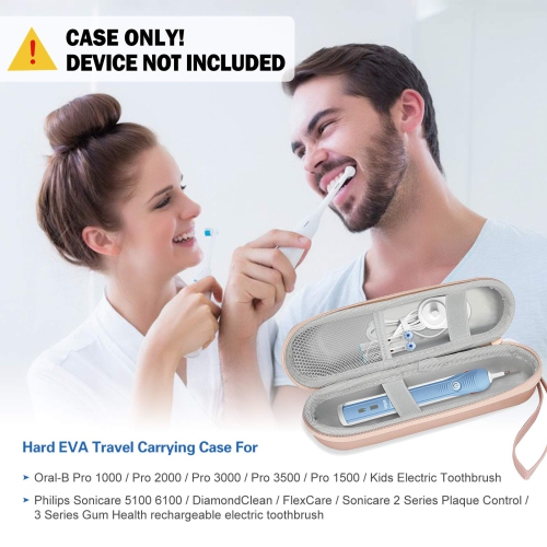 Electric Toothbrush Hard Travel Case for Oral-b Pro 1000 1500 7000 8000/ Philips Sonicare 5100 6100, Battery Toothbrush Carrying Case Holder