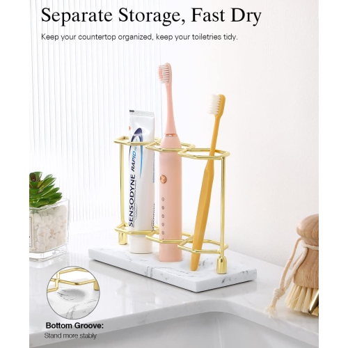 Electric Toothbrush Holder, 3 Slots 2-Layer Resin Electric Toothbrush Holder Bathroom Toothpaste Razor Storage Non-slip Organizer for Bathroom