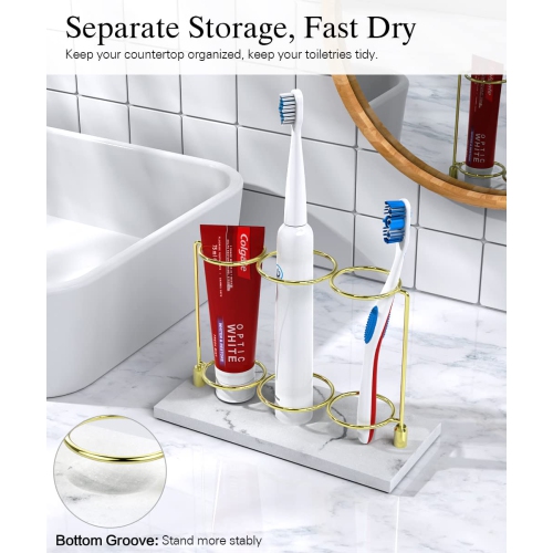 Electric Toothbrush Holder, 3 Slots 2-Layer Resin Electric Toothbrush Holder Bathroom Toothpaste Razor Storage Non-slip Organizer for Bathroom
