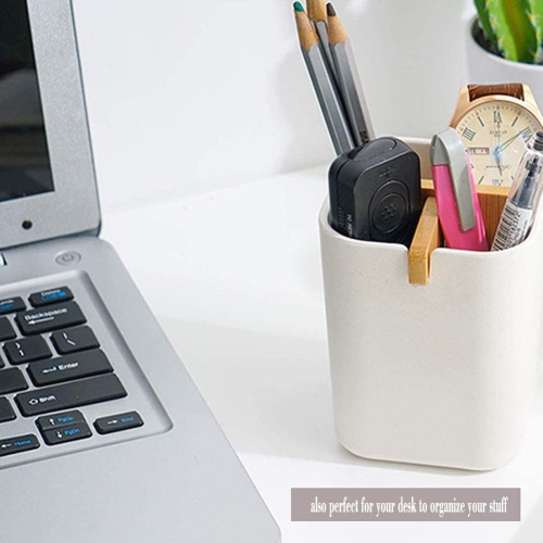 Bamboo Toothbrush Holder for Bathroom with 4 Compartments, Electric Toothbrush Holder, Countertop Stand Organizer for Kitchen Utensils Office