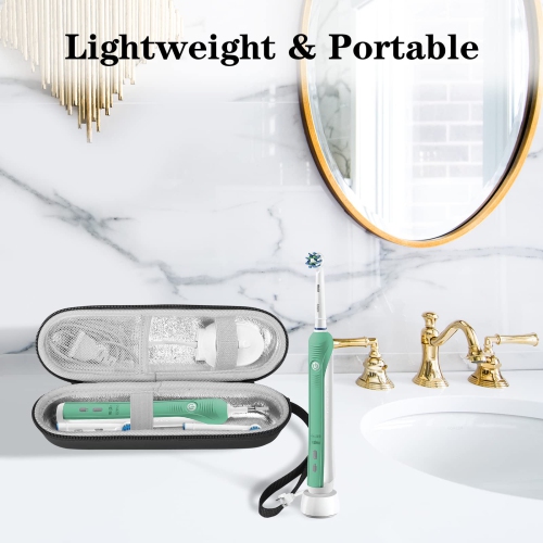 Electric Toothbrush Hard Travel Case Compatible with Oral-B Pro 1000 8000, Philips Sonicare 1100 5100 6100, Carrying Bag Carrier for Battery Power