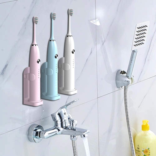 Upgraded Adhesive Electric Toothbrush Holder Wall Mounted Adjustable Toothpaste Organizer 4 Pack