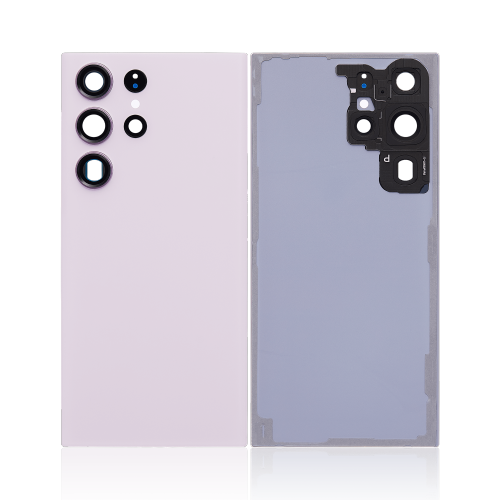 ESOURCE PARTS  Replacement Back Cover Glass With Camera Lens Compatible for Samsung Galaxy S23 Ultra 5G (No Logo) (Aftermarket Plus) (Lavender)