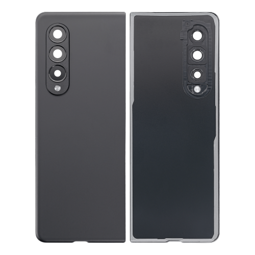 Replacement Back Cover Glass With Camera Lens Compatible For Samsung Galaxy Z Fold 3 5G (Phantom Black) (Aftermarket Plus)