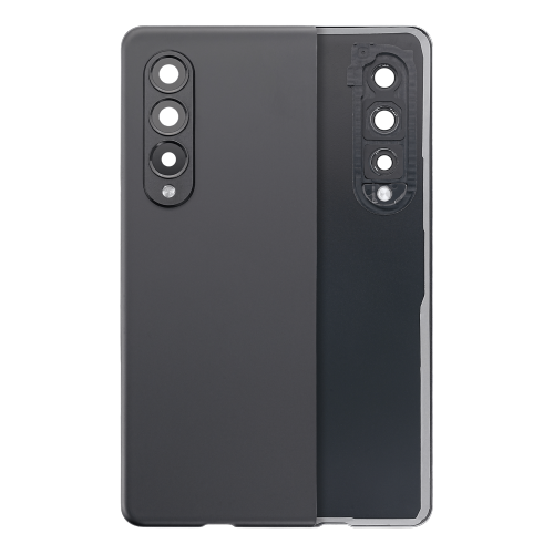 Replacement Back Cover Glass With Camera Lens Compatible For Samsung Galaxy Z Fold 3 5G (Phantom Black) (Aftermarket Plus)