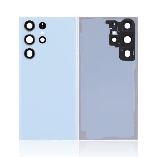ESOURCE PARTS  Replacement Back Cover Glass With Camera Lens Compatible for Samsung Galaxy S23 Ultra 5G (No Logo) (Aftermarket Plus) (Sky Blue)
