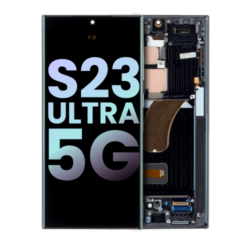 Replacement OLED Assembly With Frame Compatible For Samsung Galaxy S23 Ultra 5G (Service Pack) (Phantom Black)