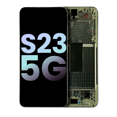 Replacement OLED Assembly With Frame Compatible For Samsung Galaxy S23 5G (Service Pack) (Cream)