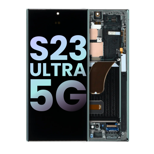 Replacement OLED Assembly With Frame Compatible For Samsung Galaxy S23 Ultra 5G (Service Pack) (Green)