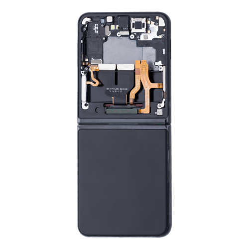 Main Screen OLED Assembly With Frame Compatible For Samsung Galaxy Z Flip 3 5G (North American Version) (Phantom Black) by ESOURCE PARTS - Refurbished condition - Image 3