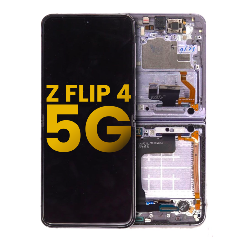 OLED Assembly With Frame Compatible For Samsung Galaxy Z Flip 4 5G (U.S Version) (Bora Purple) by ESOURCE PARTS - Refurbished condition - CA$598.03