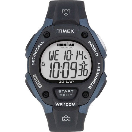 Timex Ironman Triathlon 38mm Men s Sport Digital Watch Black Blue Best Buy Canada