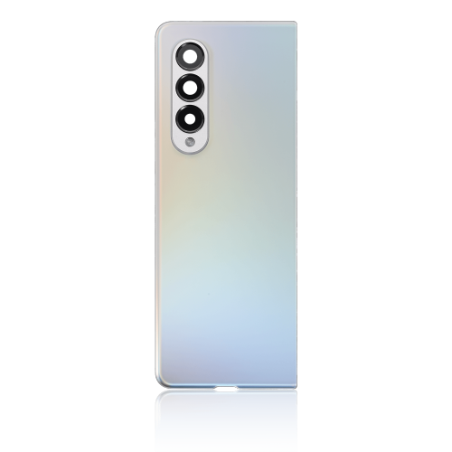 Replacement Back Cover Glass With Camera Lens Compatible For Samsung Galaxy Z Fold 3 5G (Phantom Silver) (Aftermarket Plus)