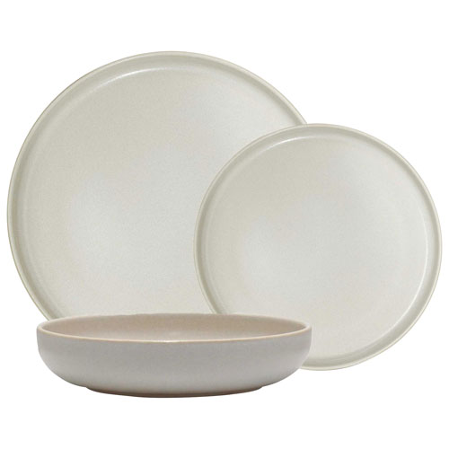 Mesa Ceramics Uno 12-Piece Stoneware Dinnerware Set - Marble