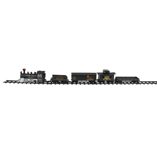 15-Piece Pre-Lit Gray Battery Operated and Animated Classic Train Set with Sound 8.75"