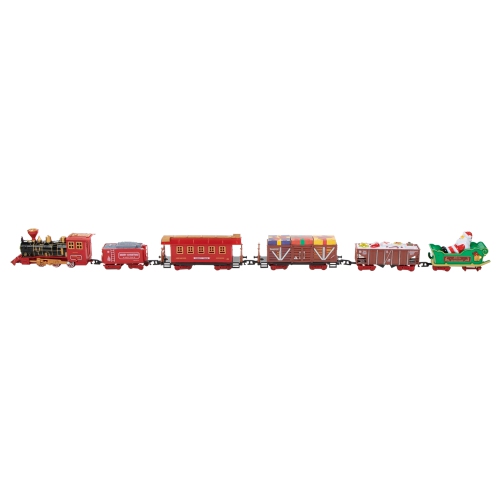 22pc Red Battery Operated Lighted and Animated Christmas Train Set with Music and Sound