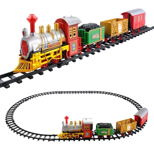 Ensemble de train Express de Noël animé et lumineux à piles de 12 pièces avec son