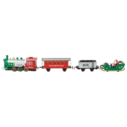 Lighted and Animated Christmas Train Set with Raised Track and Sound - 36pc - Red and Green