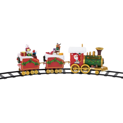 Train de village de Noël animé et musical illuminé de 16 pièces de LED - 9,5&nbsp;po