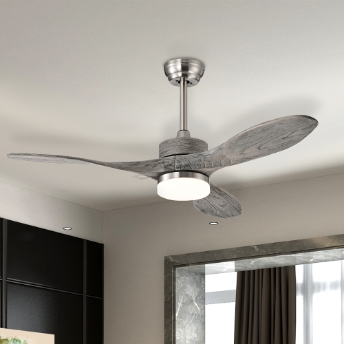 Costway 48 Inch Reversible Ceiling Fan w/ LED Light, Remote Control, 6 Speeds & 8H Timer