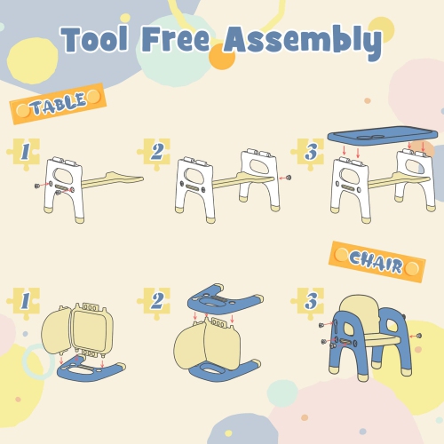 Costway Kids Table and 2 Chairs Set Activity Art Desk with Storage Shelf & Building Blocks