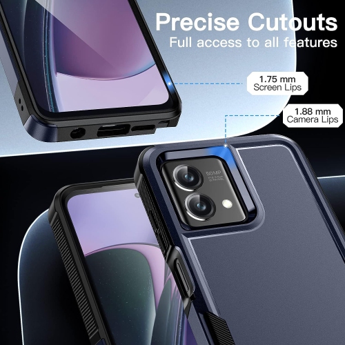 [CSmart] Étui rigide renforcé à deux couches en caoutchouc pour Moto G Stylus 5G 2023 de Motorola, bleu marine