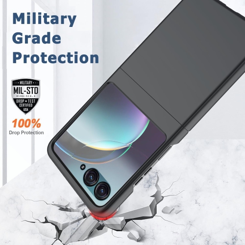 Slim Hybrid Shockproof Hard Shell Case Cover for Motorola Moto Razr+ Plus / Razr 40 Ultra 2023, Black