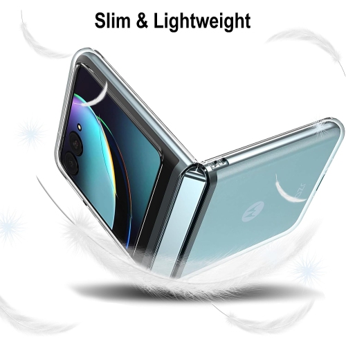 [CSmart] Étui mince souple en TPUR à dos de protection pour Moto Razr+ plus 2023/Razr 40 Ultra 2023 de Motorola, transparent