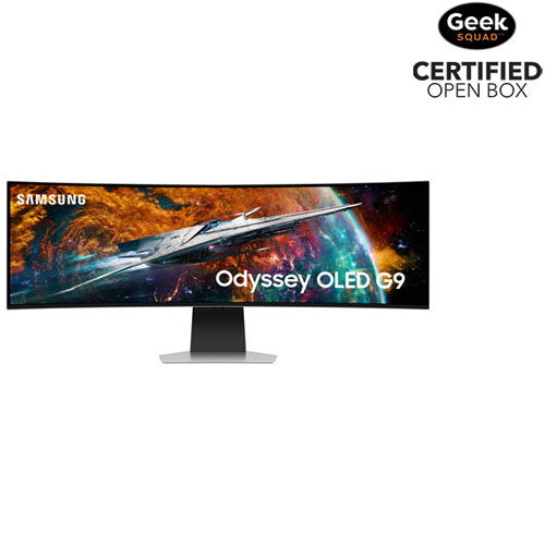 Open Box - Samsung 49" QHD 240Hz 0.03ms GTG Curved OLED LED FreeSync Smart Monitor - Silver