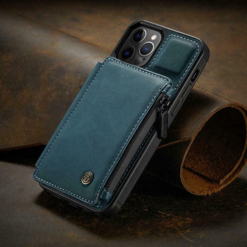 CaseMe Retro Luxury Zipper Wallet Case Cover for iPhone 13 with Card Slots Waterproof PVC - Free Shipping