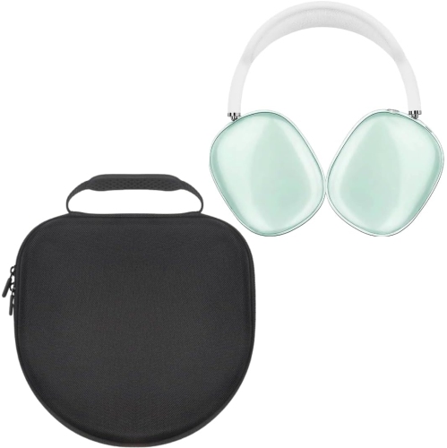 SAHARACASE  Travel Carry Case for Apple Airpods Max Kit Bundle With Airpods Max Covers - Black/clear In Green