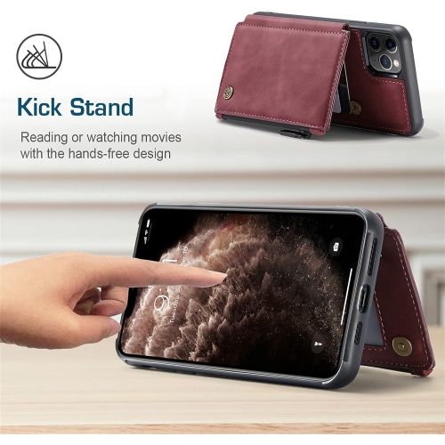 CaseMe Retro Luxury Zipper Wallet Case Cover for iPhone 13 with Card Slots Waterproof PVC - Free Shipping