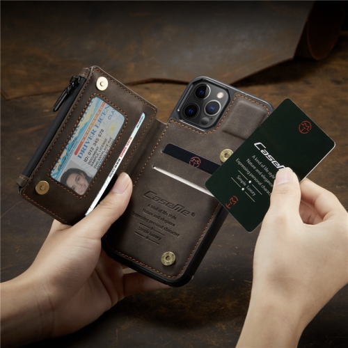 CaseMe Retro Luxury Zipper Wallet Case Cover for iPhone 13 with Card Slots Waterproof PVC - Free Shipping