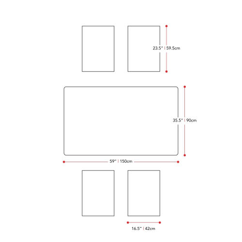 CorLiving Miramar White Washed Wood Outdoor Dining Set - 5pc
