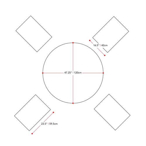 CorLiving Miramar White Washed Wood Outdoor Folding Dining 5pc Set