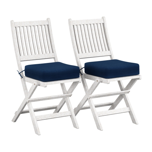 CORLIVING CANADA  Corliving Miramar Hardwood Outdoor Folding Dining Chairs, 2PC Cushions are comfortable and not too thin