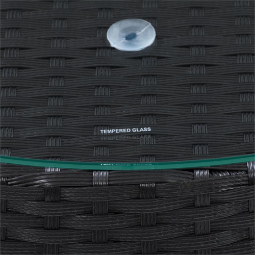 CorLiving Parksville Black Rattan Round Coffee Table