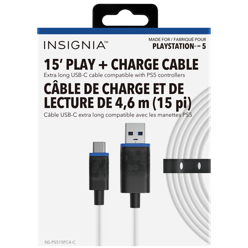 Insignia 4.6m Charge and Play Cable for Playstation 5