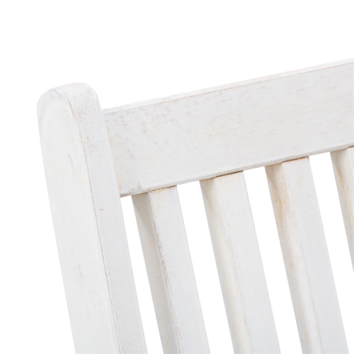 CorLiving Miramar White Washed Wood Outdoor Dining Set - 7pc