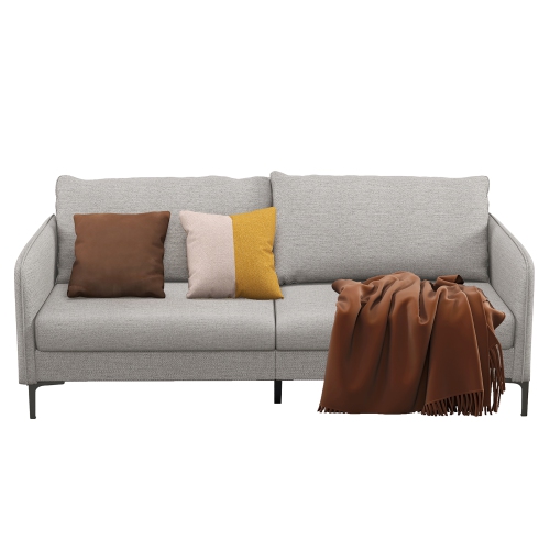 Sofa moderne avec causeuse de 76 po de Costway pour salon - Dortoir d'appartement avec pattes en métal - Gris