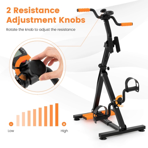 Costway Adjustable LCD Pedal Exercise Bike withMassage Total Body Fitness Rehab Equipment