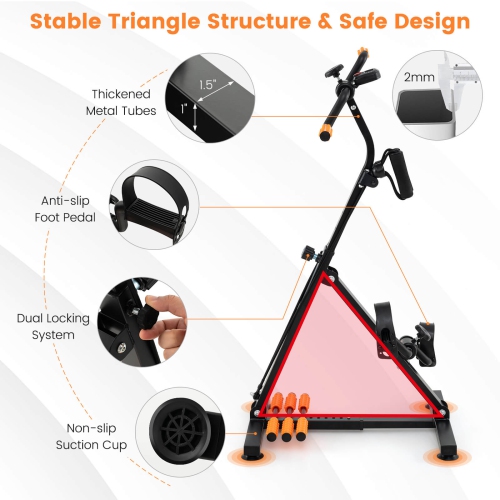 Costway Adjustable LCD Pedal Exercise Bike withMassage Total Body Fitness Rehab Equipment