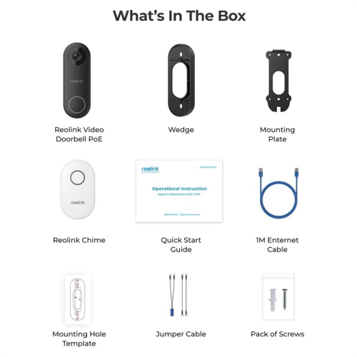 Reolink Smart 5MP Wired PoE Video Doorbell with Chime | 2K HD Video, Power over Ethernet, Person Detection, Works with Reolink NVRs