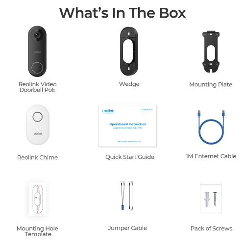Reolink Smart 5MP Wired PoE Video Doorbell with Chime | 2K HD Video, Power over Ethernet, Person Detection, Works with Reolink NVRs