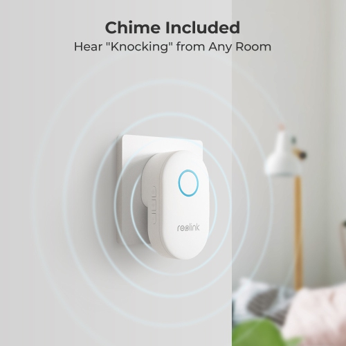 Sonnette vidéo Wi-Fi de Reolink, sonnette vidéo intelligente Wi-Fi avec fil 2K+ avec carillon, détection de personne, caméra de sécurité de la porte