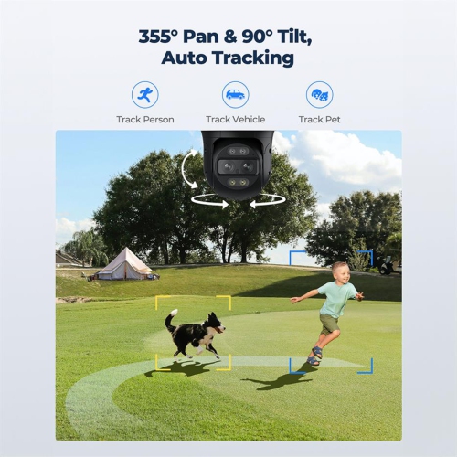 Reolink TrackMix 8MP PoE Dual-Lens PTZ Camera | Dual Tracking, Wide-Angle & Telephoto Lenses, Dual View, Power over Ethernet